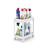 Orret Home 2 Katlı Tekerlekli Tezgah Altı Raf Organizer Düzenleyici Raf Ünitesi, Evye Altı Dolap İçi Düzenleyici, Mutfak Banyo Deterjanlık Şampuanlık Sebzelik,Taşınabilir Saklama Rafı (Beyaz)