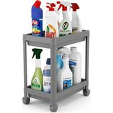 Orret Home 2 Katlı Tekerlekli Tezgah Altı Raf Organizer Düzenleyici Raf Ünitesi, Evye Altı Dolap İçi Düzenleyici, Mutfak Banyo Deterjanlık Şampuanlık Sebzelik,Taşınabilir Saklama Rafı (Gri)