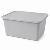 Orret Home 20 Litre Kapaklı Plastik Depolama Kutusu Organizer Kutu Çok Amaçlı Düzenleyici Saklama Kutusu Ev İçi Dolap İçi Oyuncak Kıyafet Banyo Mutfak Organizer Kutusu (Açık Gri)