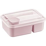 Orret Home 3 Bölmeli Beslenme Kabı 920 ml Sosluklu Sızdırmaz Kapaklı BPA İçermez Çatal Kaşık Dahil Lunch Box Bölmeli Yemek Kabı (Pembe)