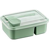 Orret Home 3 Bölmeli Beslenme Kabı 920 ml Sosluklu Sızdırmaz Kapaklı Bpa Içermez Çatal Kaşık Dahil Lunch Box Bölmeli Yemek Kabı (Yeşil) - 41 Delft Blue