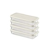 Orret Home 4 Adet Buzdolabı Organizeri – PP Plastik Şeffaf ve Ayarlanabilir Saklama Kabı, Gıdaları Taze Tutan Fresh Box, Çok Amaçlı,Mikrodalga ve Bulaşık Makinesi Uyumlu (Beyaz, 1200 Ml)