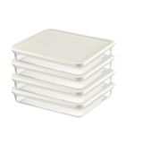 Orret Home 4 Adet Buzdolabı Organizeri – PP Plastik Şeffaf ve Ayarlanabilir Saklama Kabı, Gıdaları Taze Tutan Fresh Box, Çok Amaçlı,Mikrodalga ve Bulaşık Makinesi Uyumlu (Beyaz, 2600 Ml)