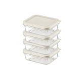 Orret Home 4 Adet Buzdolabı Organizeri – PP Plastik Şeffaf ve Ayarlanabilir Saklama Kabı, Gıdaları Taze Tutan Fresh Box, Çok Amaçlı,Mikrodalga ve Bulaşık Makinesi Uyumlu (Beyaz, 500 Ml)