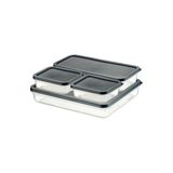 Orret Home 4 Adet Buzdolabı ve Derin Dondurucu Saklama Kabı Seti, Fresh Box, Dolap Düzenleyici ve Buz Dolabı Organizeri, BPA İçermeyen PP Plastik,Gıdaları Taze Tutma,Mutfak Düzenleyici (Gri)