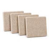 Orret Home 4 Adet Traverten Bardak Altlığı Doğal Taş Çay Bardağı Altlığı Dekoratif Kare Bardak Altı Seti 10x10 cm Kahve Fincan Kupa Altlığı Masa Koruyucu Ev Ofis Kullanımı Çay Tabağı