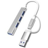 Orret Home 4 Port USB Çoklayıcı ve Type-C Adaptör – 2 in 1 Multi USB 3.0 Hub, MacBook Pro/Air ve Type-C Cihazlar ile Uyumlu, OTG Destekli USB Dönüştürücü