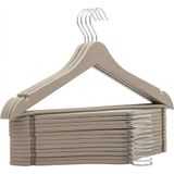 Orret Home 6 Adet Ahşap Görünümlü 360° Döner Plastik Elbise Askısı | Esnek ve Dayanıklı Mont Kaban Askısı | Ağır Hizmet Tipi Gardrop İçi Kıyafet Askısı (6, Kum Gri)
