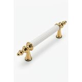 Orret Home 6 Adet Dekoratif Metal Dolap Kulpu Çekmece Kulpu Mobilya Kulpu Vintage Kulp Seti Şık Tasarım Dolap Sapı Çekmece Sapı Kapak Kulpu (Gold-Beyaz, 140 Mm)