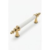Orret Home 6 Adet Dekoratif Metal Dolap Kulpu Çekmece Kulpu Mobilya Kulpu Vintage Kulp Seti Şık Tasarım Dolap Sapı Çekmece Sapı Kapak Kulpu (Gold-Beyaz, 170 Mm)