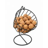 Orret Home Ayaklı Askılı Sallanan Cevizlik ve Meyvelik, Siyah Metal Dekoratif Mutfak Organizeri, Tezgah Üstü Tel Sepet, Meyve Sebze Kuruyemiş Saklama Standı, 30 cm Şık Modern Sepet