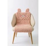Orret Home Ayıcık Emojili Peluş Sandalye ve Koltuk Minderi – 65x42 cm, Lastikli Sırt Destekli Minder, Yumuşak Peluş Kumaş, Arkası Lastikli Tasarım, Ev ve Ofis Sandalyeleri İçin Oturma Minderi (Pembe)