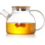 Orret Home Bambu Kapaklı Kendinden Süzgeçli Borosilikat Cam Demlik – 1000 ml Isıya Dayanıklı Termisil Cam Çay, Kahve ve Bitki Çayı Demliği, Cam Çaydanlık