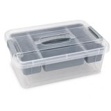 Orret Home Bölmeli ve Katlı Plastik Organizer Makyaj Düzenleyici – Kilitli Takım Sandığı Organizer Kutu, Taşıma Kulplu Çok Amaçlı Düzenleyici, Katlı Saklama Kutusu (ASORTİ RENK) (12 Litre)