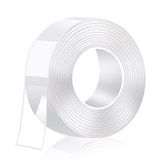 Orret Home Çift Taraflı Nano Bant Extra Güçlü Yeniden Kullanılanilir Silikon Bant Şeffaf 1 Metre
