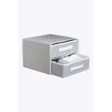 Orret Home Dolap İçi Kumaş Kaplamalı Mini Çekmece Organizer, Çekmeceli Dolap İçi Düzenleyici, İç Çamaşırı Çorap Tekstil Organizer Kutusu (2 Çekmeceli)