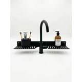 Orret Home Eviye Önü Organizer Rafı Metal Lavabo Üstü Raf Mutfak Evye Üstü Organizer Duvara Yapışkanlı Delmeden Montaj Lavabo Arkası Raf Süngerlik Sabunluk Mutfak Rafı