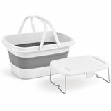 Orret Home Katlanabilir Piknik Sepeti ve Mini Masa Seti 21 Litre Kapasiteli Ergonomik Taşıma Kulplu Katlanır Piknik Çantası Kamp Sepeti Çok Amaçlı Saklama Sepeti Taşınabilir Masa Piknik Organizeri