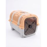 Orret Home Kedi Taşıma Çantası Plastik Kafes Kilitlenebilir Kapaklı Havalı Taşıma Kabı Kedi Köpek Taşıma Box Güvenli Pet Taşıma Kafesi Seyahat Çantası (Açık Gri-Bej)