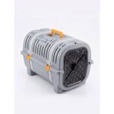 Orret Home Kedi Taşıma Çantası Plastik Kafes Kilitlenebilir Kapaklı Havalı Taşıma Kabı Kedi Köpek Taşıma Box Güvenli Pet Taşıma Kafesi Seyahat Çantası (Gri-Turuncu)