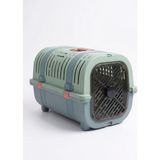 Orret Home Kedi Taşıma Çantası Plastik Kafes Kilitlenebilir Kapaklı Havalı Taşıma Kabı Kedi Köpek Taşıma Box Güvenli Pet Taşıma Kafesi Seyahat Çantası (Yeşil-Mavi)