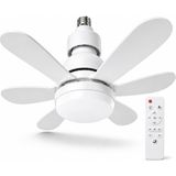 Orret Home Kumandalı LED Ampul Vantilatör 30W 1550 Lümen, E27 Sabit Duya Uyumlu Tavan Vantilatörü, 3 Işık Modu 3 Pervane Hızı, 46 cm 6 Kanatlı Sessiz Fanlı Lamba, Beyaz