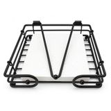 Orret Home Metal Kare Peçetelik Siyah Masa Üstü Peçete Organizeri, Yaylı Baskı Sistemli Peçete Tutucu, 19x19x4 cm Modern Mutfak Peçeteliği, Tezgah Üstü Peçete Düzenleyici, Masası İçin Peçetelik