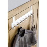 Orret Home Metal Mat Siyah Kapı Arkası Askılık – 8 Kancalı Amerikan Tipi Organizer Askı, Banyo ve Oda Kapıları İçin Pratik Askılık, Delmeden Montajlı Kapı Arkası Askı (Beyaz)