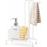 Orret Home Metal Sabunluk Süngerlik ve Bez Organizeri, Beyaz Tezgah Üstü Mutfak Banyo Düzenleyic - Çok Renkli