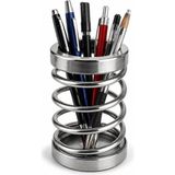 Orret Home Metal Spiral Kalemlik, Paslanmaz Çelik Yay Tasarımlı Masaüstü Kalemlik, Gümüş Ofi