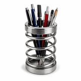 Orret Home Metal Spiral Kalemlik, Paslanmaz Çelik Yay Tasarımlı Masaüstü Kalemlik, Gümüş Ofis Kalem Tutucu, Modern Masa Düzenleyici Organizer, 12 cm