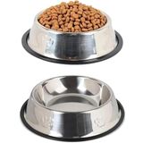 Orret Home Paslanmaz Çelik Kedi,Köpek Mama Ve Su Kabı,Kaymaz Tabanlı (22 Cm)