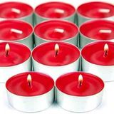 Orret Home Tealight Mum Seti, Para Mum, Çaydanlık Mumu, Dekorasyon ve Özel Günler İçin Fondü Kokulu, Zarif ve Uzun Yanma Süreli Mumlar (32 Adet, Kırmızı)