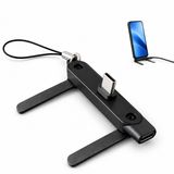 Orret Home USB-C Telefon Şarj Adaptörü ve Katlanabilir Telefon Standı, Type-C Erkek Dişi Yan Şarj Soketi, Masaüstü Telefon Tutucu, Dikey Yatay Kullanım, Taşınabilir Mini Stand,Konnektör