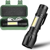Orret Home USB Şarjlı Mini El Feneri – Ultra Güçlü LED Fener, 3 Modlu Işık, Metal Kasa, Klipsli Taşınabilir Aydınlatma, Kutulu Cep Feneri, Şarj Kablosu Dahil