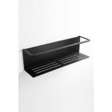 Orret Home Yapışkanlı Banyo Organizer Rafı – Paslanmaz Siyah Metal Duvar Tipi Raf – Delmeden Montajl