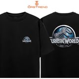 Ors Trend Jurassic World Baskılı Oversize Tişört - 0-Siyah