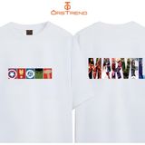 Ors Trend Marvel Avengers Baskılı Oversize Tişört - 001 - Beyaz