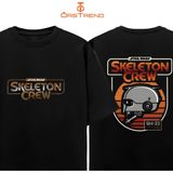 Ors Trend Star Wars Skeleton Crew Baskılı Oversize Tişört - 0 Siyah - XL