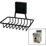 ORSA-905 Katı Sabunluk 11x12.5x11cm Siyah Metal Kare Güçlü Yapışkanlı - 6'li Paket