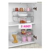 ORSA HOME 2 Adet 134 Krom 31 Cm Dolap Içi Raf Düzenleyici Organizer Raf