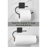 ORSA HOME 903 + 904 Siyah Kare Yapışkanlı Wc Kağıtlık Ve Kağıt Havluluk İkili Set
