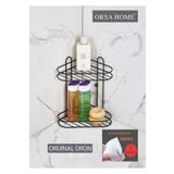 ORSA HOME 910 MAT SİYAH İKİ KATLI BANYO KÖŞE RAFI