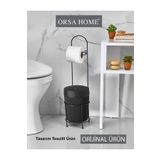 Orsa Home 980 Siyah Yuvarlak Kovalı Wc Kağıtlık