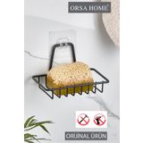 ORSA HOME Güçlü Magic Yapışkanlı Siyah Sabunluk 705