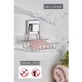 ORSA HOME Krom Kare Güçlü Yapışkanlı Sabunluk 605