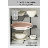 ORSA HOME Siyah 3 Katlı L Tasarım Dolap İçi Düzenleyici Organizer Raf 972
