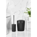Orsa Home Siyah Banyo Çöp Kovası ve Tuvalet Fırça Seti Şık Tasarım Kaliteli Plastik Malzeme