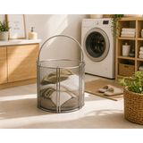 Orsam Tıp Paslanmaz Çelik Yuvarlak Çamaşır ve Düzenleyici Sepet – 35X26 cm 25 Litre| Çok Amaçlı Tel Örgü Sepet