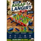 Orta Ahşap Langırt Seti - Ahşap Oyuncak - Futbol Oyuncakları - Top Oyuncak Langırt Setleri - Langırt Oyuncakları - Ahşap
